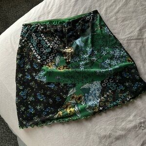 Patchwork Floral Mini Skirt